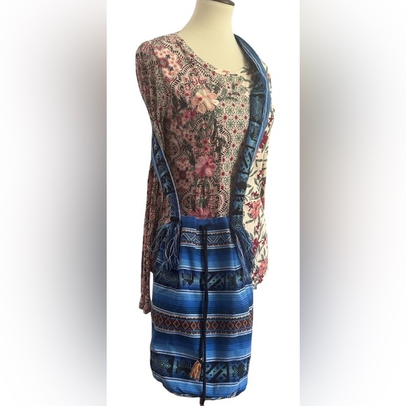 Unbranded Lightweight Peruvian BOHO Blue Colorful Tribal Aztec Crossbody Purse - Picture 3 of 12